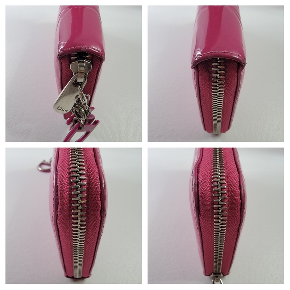 CHRISTIAN DIOR Cannage Patent Leather Zippy Long Wallet - Picture 10 of 13